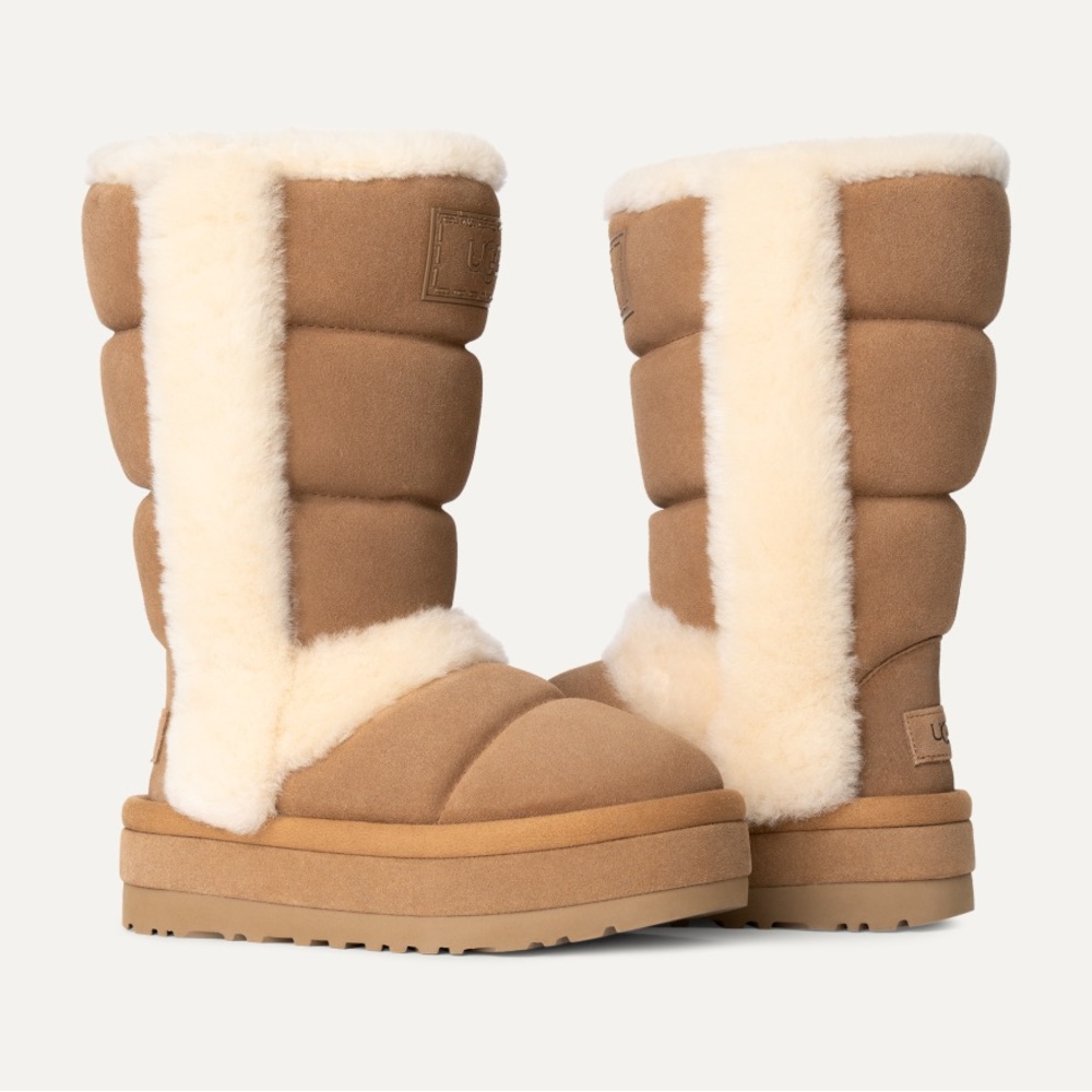 New UGG Chillapeak Tan and Cream Winter Boots